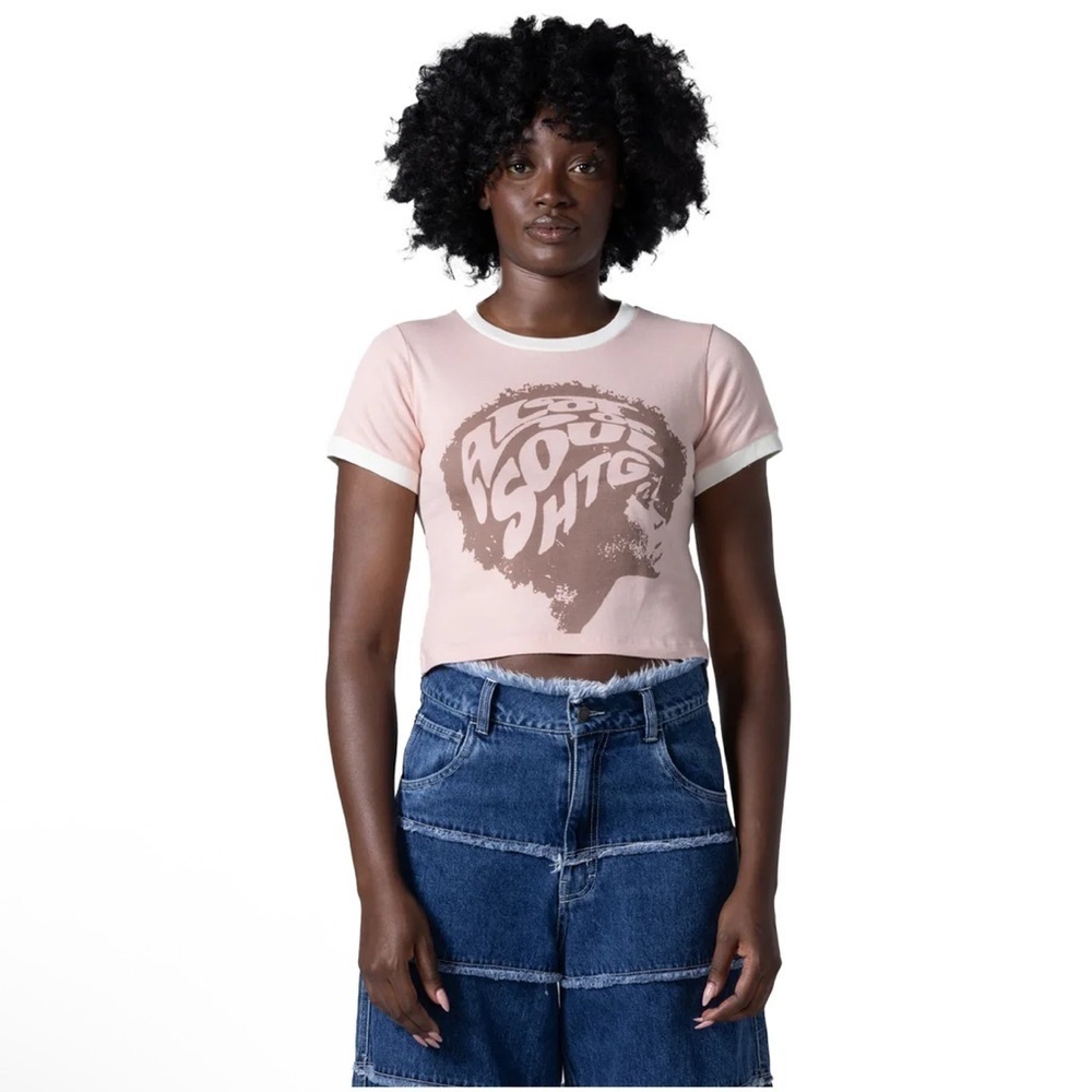 HONOR THE GIFT WOMENS A LOT OF SOUL RINGER T-SHIRT PINK Size Medium NWT